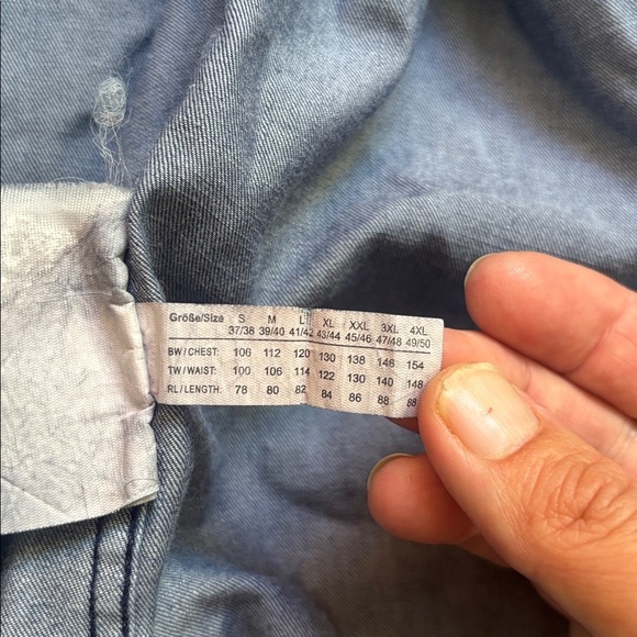 Bugatti | Dark Blue Hawaiian Themed Long Sleeve Button Up Shirt Size Medium - Picture 6 of 14